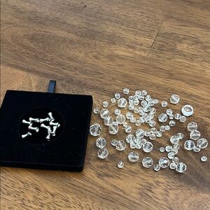 Vintage Silver and Clear Crystals for Jewelry Making/Upcycle